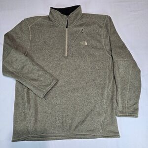 The North Face Mens Gordon Lyons 1/4 Zip Fleece Pullover Heather Green XXL